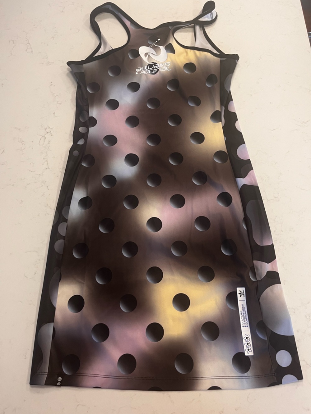 NWT Adidas Polka Dot Bodycon ‘Always Original’ Tank Dress (size Medium) - Picture 12 of 16